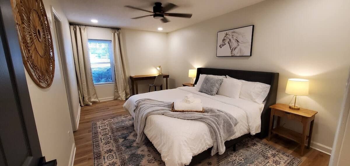 Modern 2BR TDY Villa on Elm Lake Golf Course | Quiet, Stylish & Near CAFB