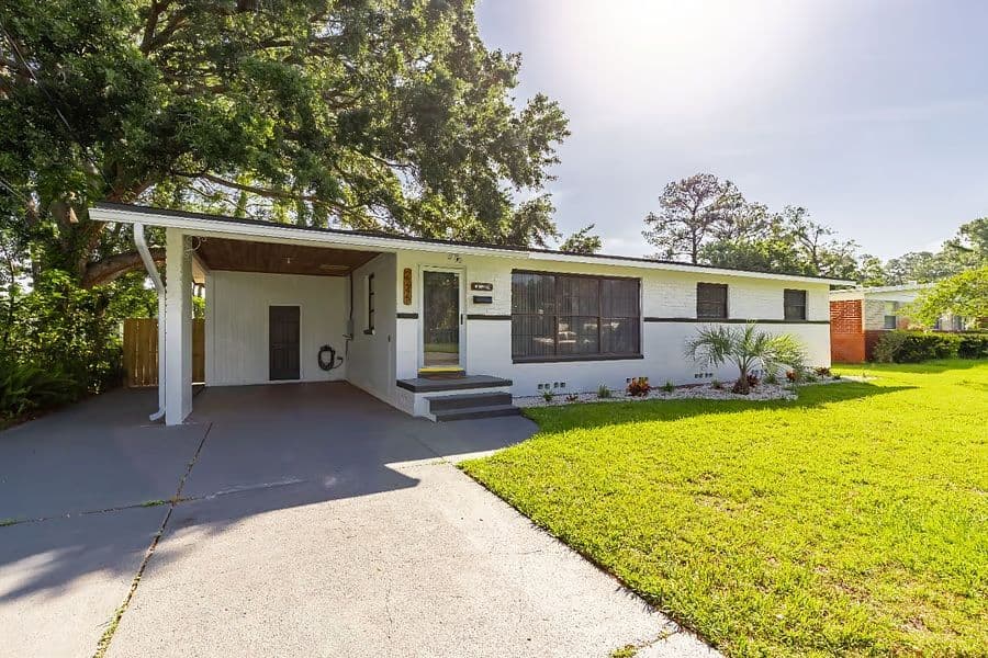 Stylish 2BR Mid-Century Home Near Mayport Naval Station | Office & Fenced Yard